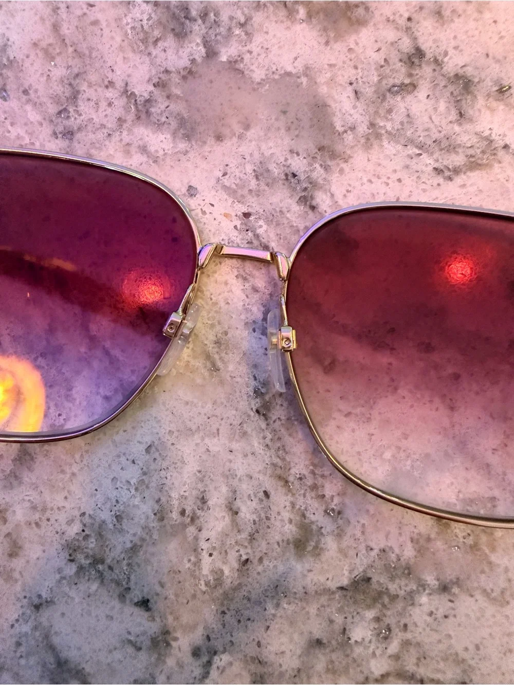 marc jacobs marc metal square sunglasses gold violet/pink doubleshade size 58 fr